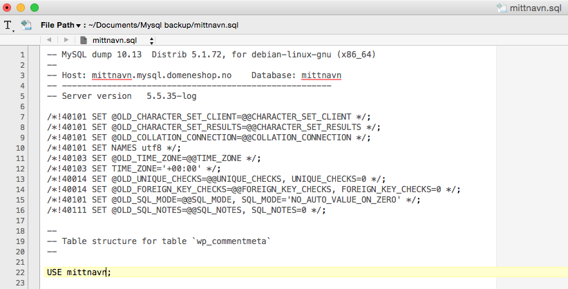 import database mysql workbench